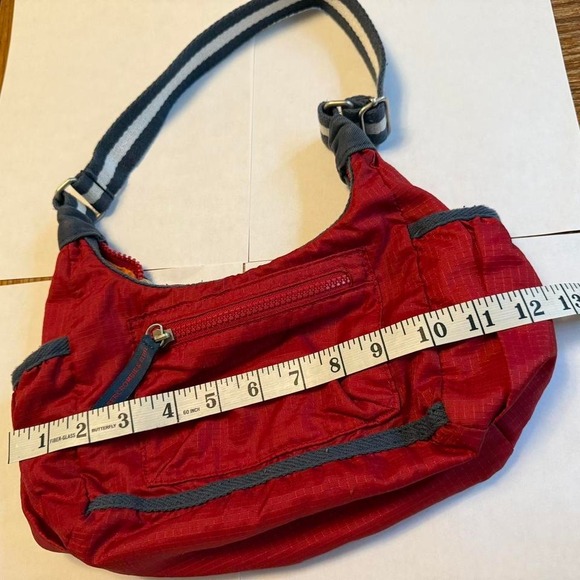 Abercrombie & Fitch Y2K Nylon Hobo Shoulder Bag Red Orange Sporty - Picture 5 of 8